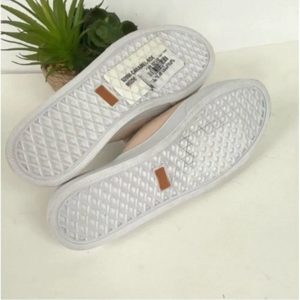 Kaanas Metallic Crackle Slide Sneakers Nude Pink Platform Mules Size 6 Revolve